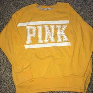 PINK BY VICTORIA SECRET YELLOW CREWNECK